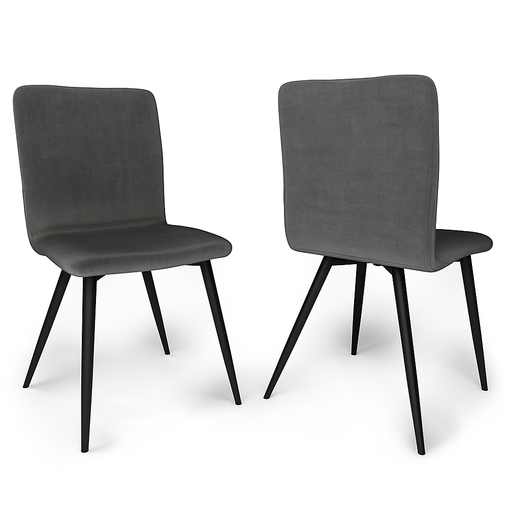 Angle View: Simpli Home - Baylor Dining Chair (Set of 2) - Dark Grey