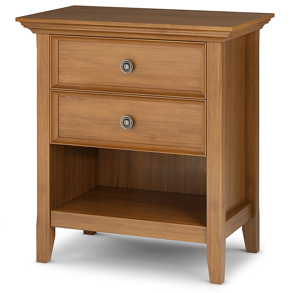 Angle View: Simpli Home - Amherst Bedside Table - Light Golden Brown