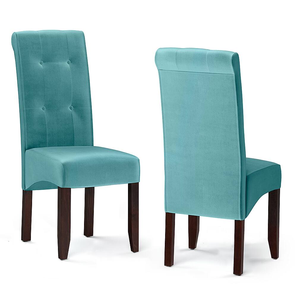 Angle View: Simpli Home - Cosmopolitan Deluxe Tufted Parson Chair (Set of 2) - Aqua