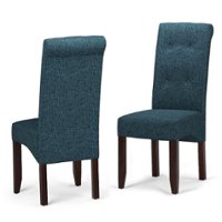 Simpli Home - Cosmopolitan Deluxe Tufted Parson Chair (Set of 2) - Denim Blue - Front_Zoom