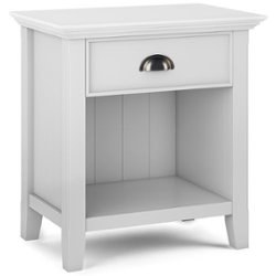 Simpli Home - Acadian Bedside Table - White - Front_Zoom