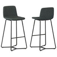 Simpli Home - Wilcox Bar Stool (Set of 2) - Charcoal Grey - Front_Zoom