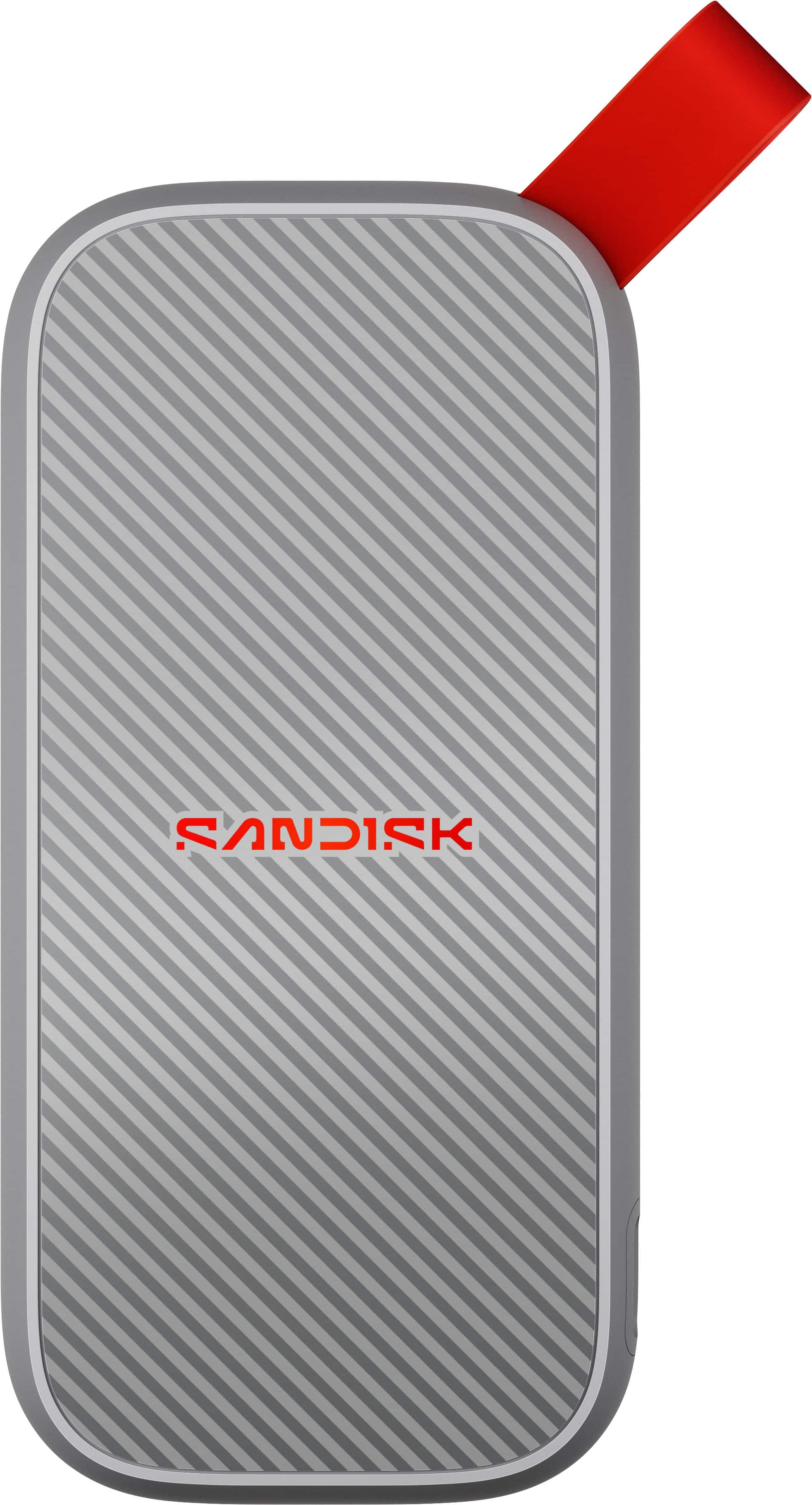 SanDisk - 2TB External USB 3.2 Gen 2 Type C Portable SSD - Gray - Front_Zoom