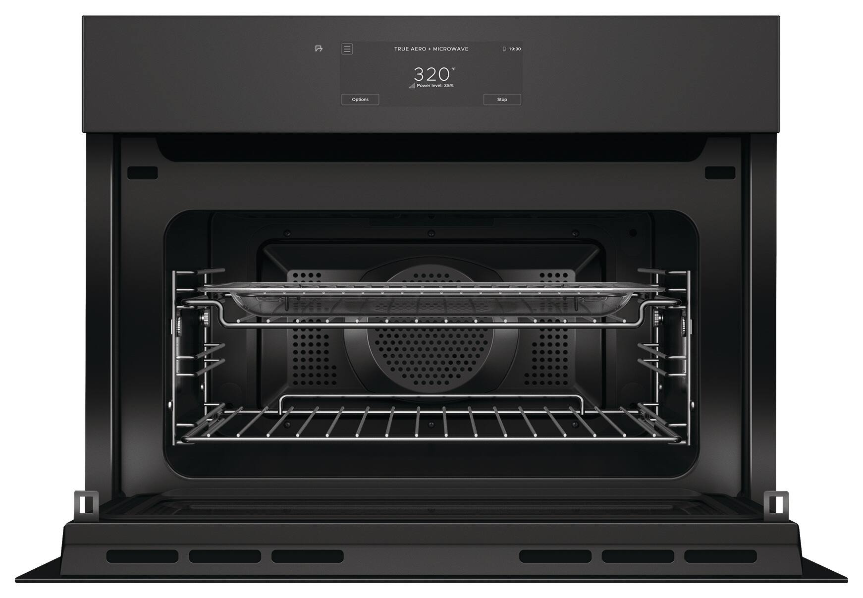 TRUE AERO • MICROWAVE  
4 19:30  
320°  
Power level - 35%  
Options  
Stop