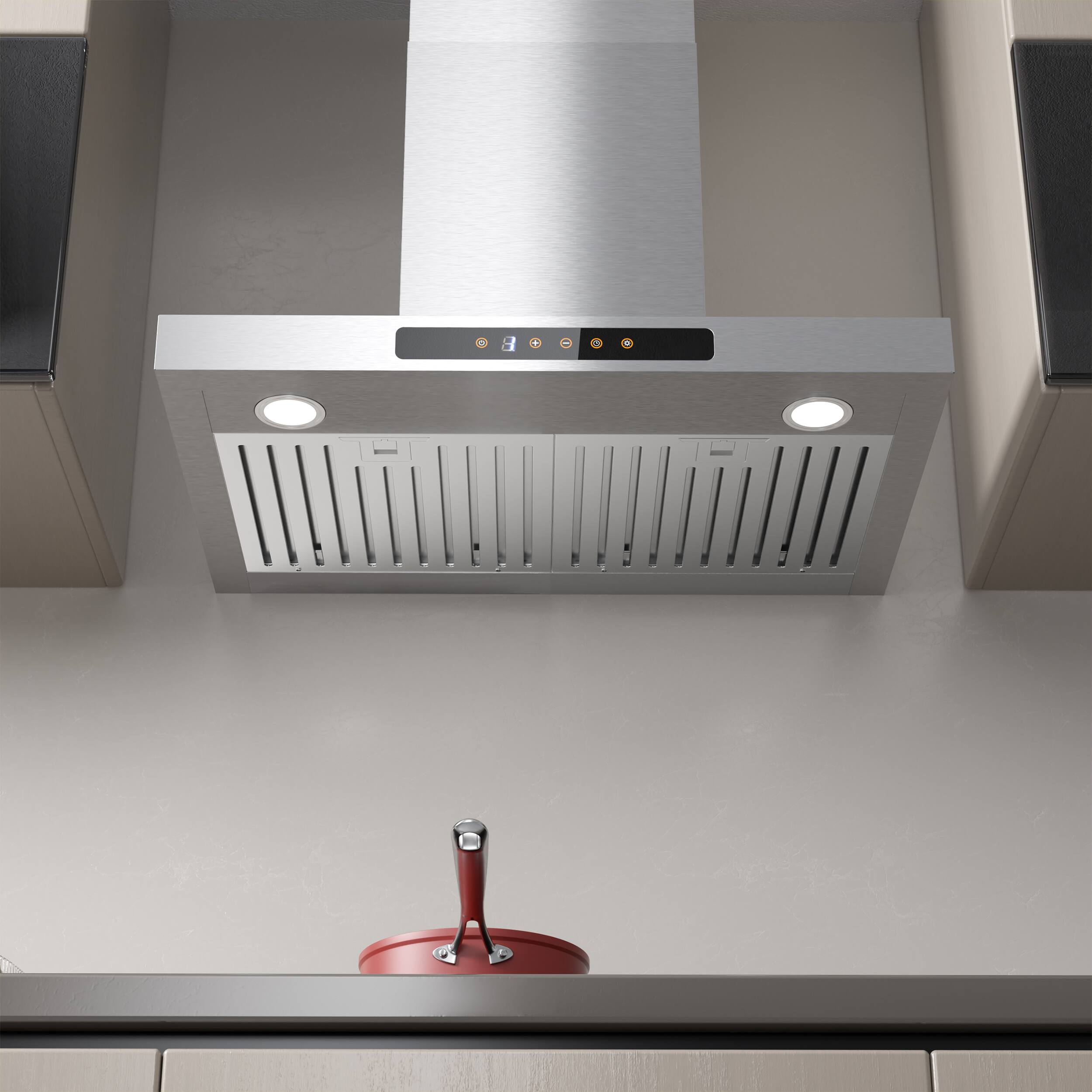 Left. Jeremy Cass - 30 in. 450 CFM Convertible Wall-Mounted Range Hood - Stainless Steel.