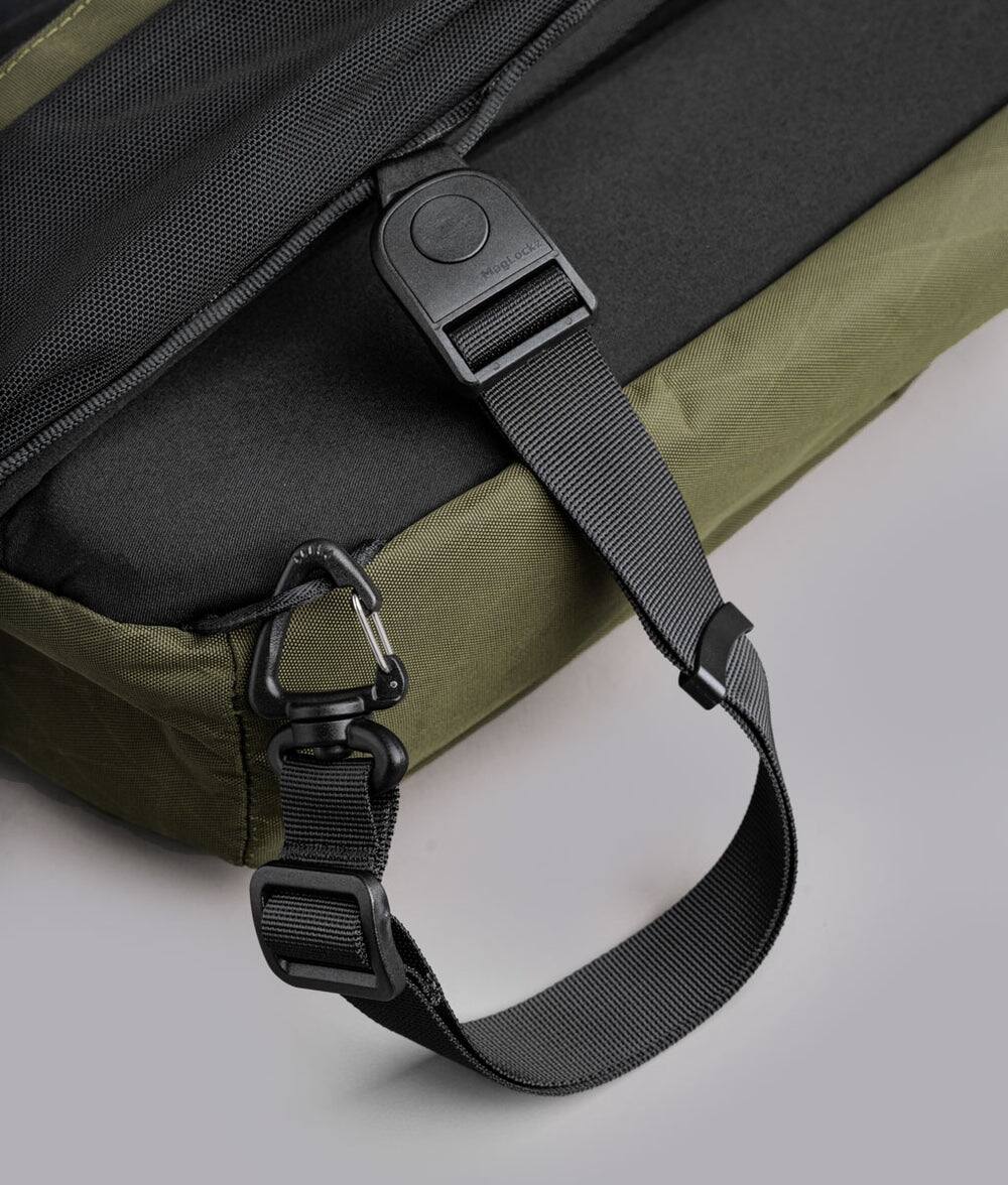 Alt View 8. ALPAKA - Crossbody Sling Bag 7.5L (Left Shoulder) for Men, Fits 11" Tablet, Phone Sleeve, Bottle Pocket, Luggage Pass-Through - Olive Green X-Pac X42.
