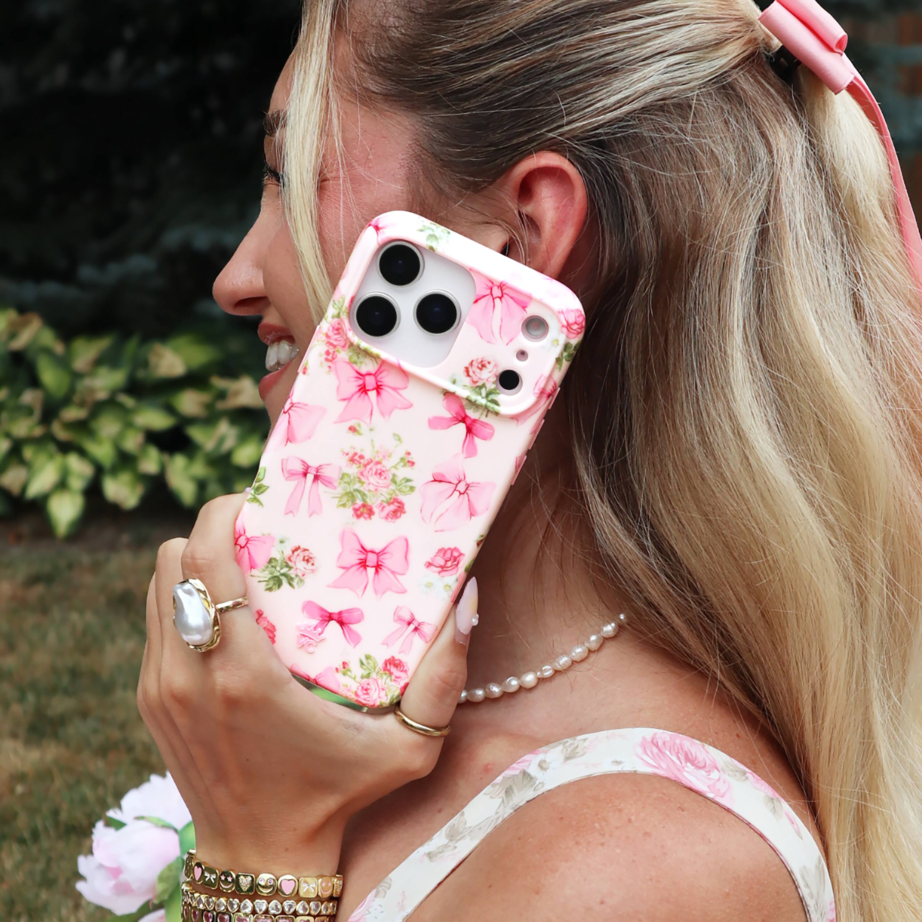 Alt View 5. VELVET CAVIAR - MagSafe Case for Apple iPhone 17 Pro Max - Posie Pink Bow.