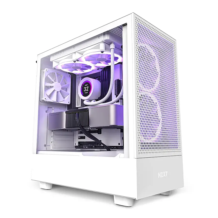 NZXT H5 Flow ATX Mid Tower PC Case White CC-H51FW-01 - Open Box - Best Buy