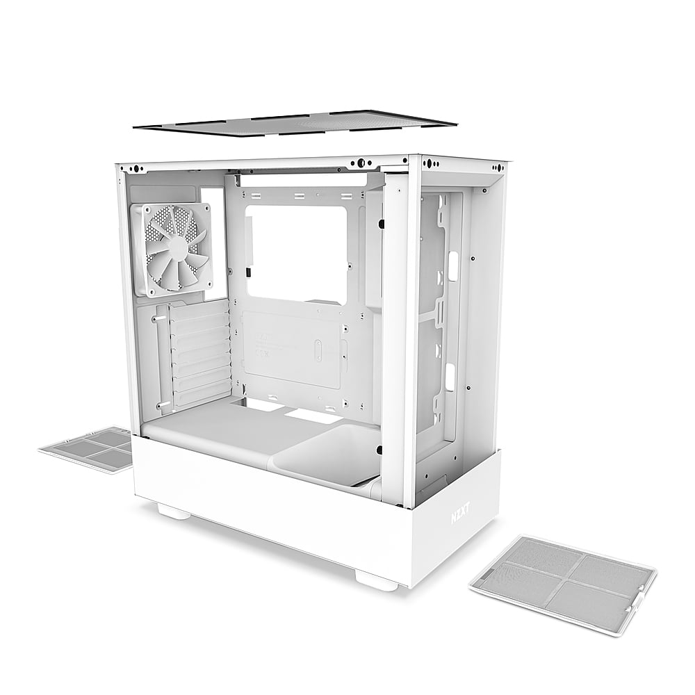 Alt View 14. NZXT - H5 Flow ATX Mid-Tower Case - White.