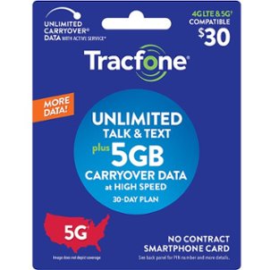 Tracfone - $30 Smartphone Unlimited Talk & Text plus 4 GB Plan (Digital Delivery) [Digital]