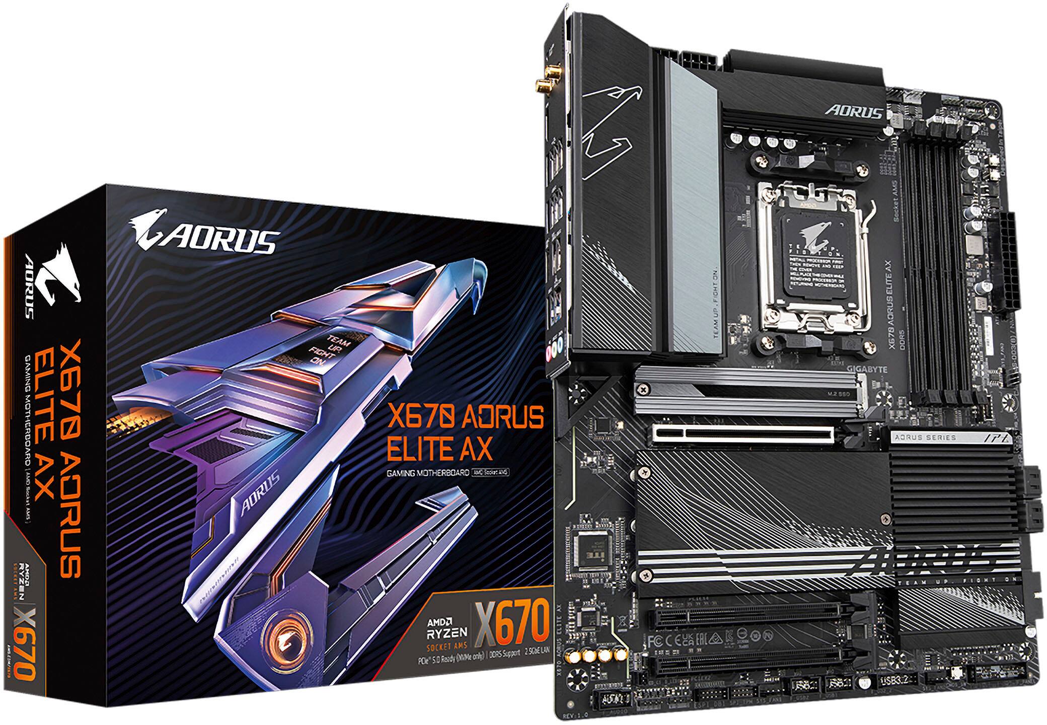 Alt View 13. GIGABYTE - GIGABYTE - X670 AORUS ELITE AX (Socket AM5) AMD X670 ATX DDR5 Wi-Fi 6E Motherboard - Black.