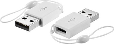 Best Buy essentials™ - Female USB-C to Male USB Adapter (2-Pack) - White - Front_Zoom