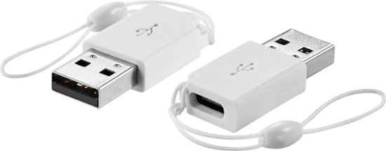 Best Buy essentials™ Female USB-C to Male USB Adapter (2-Pack) White  BE-MAUSBC2AW23 - Best Buy
