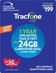Tracfone - 1-Year Prepaid Smartphone Unlimited Talk & Text 24GB Plan (Digital Delivery) [Digital] - Front_Zoom