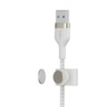 Alt View Zoom 1. Belkin - BOOSTCHARGE PRO Flex 6.6ft Braided Silicone USB-A Cable with Lightning Connector for iPhone - White.