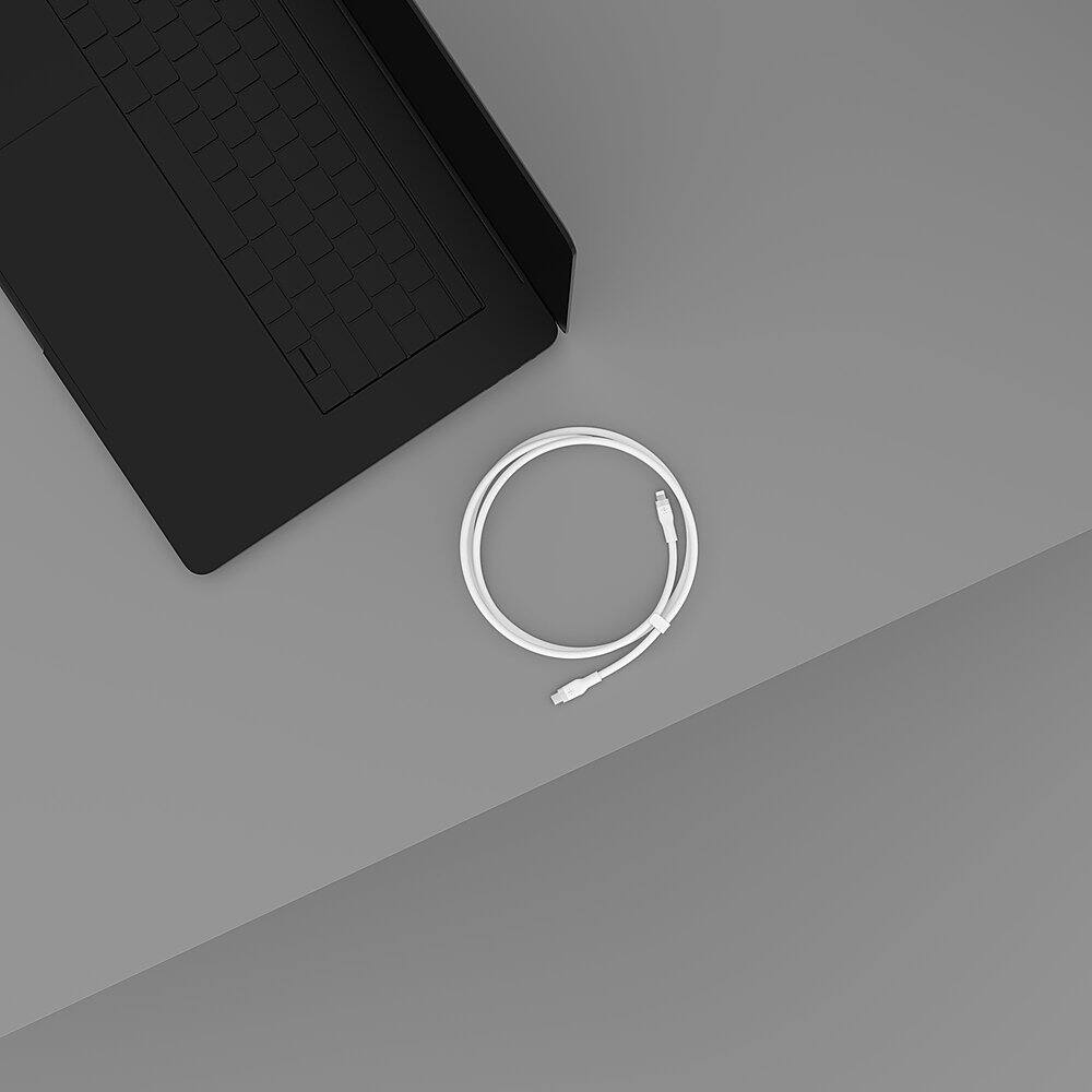 Alt View 16. Belkin - BoostCharge Flex Silicone USB-C to Lightning Cable 6.6FT, MFi-Certified Charging Cable with Cable Clip - White.