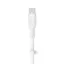 Alt View 1. Belkin - BoostCharge Flex Silicone USB-C to Lightning Cable 6.6FT, MFi-Certified Charging Cable with Cable Clip - White.