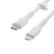 Left. Belkin - BoostCharge Flex Silicone USB-C to Lightning Cable 6.6FT, MFi-Certified Charging Cable with Cable Clip - White.