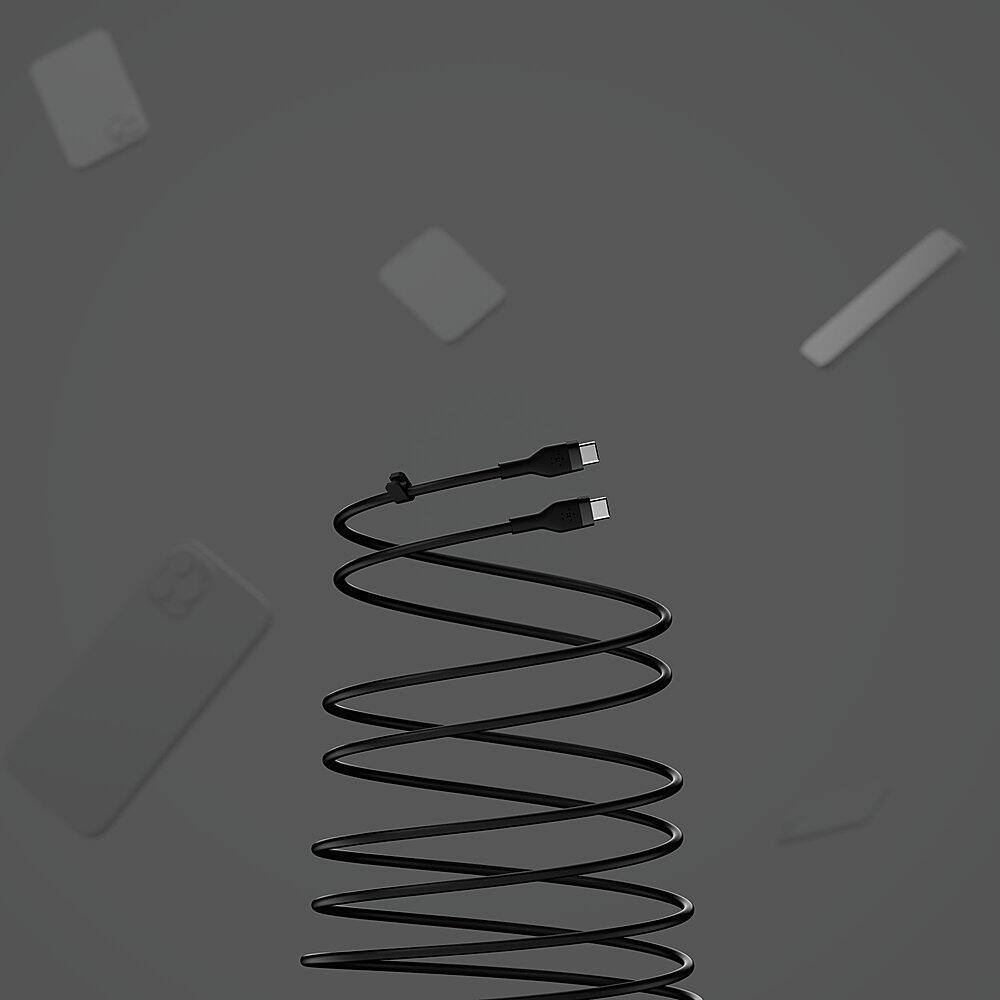 Alt View 12. Belkin - BoostCharge Flex Silicone USB-C to USB-C 6.6FT, MFi-Certified Charging Cable with Cable Clip - Black.