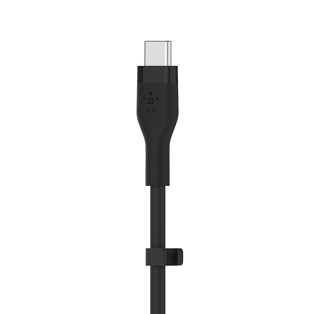 Alt View 1. Belkin - BoostCharge Flex Silicone USB-C to USB-C 6.6FT, MFi-Certified Charging Cable with Cable Clip - Black.