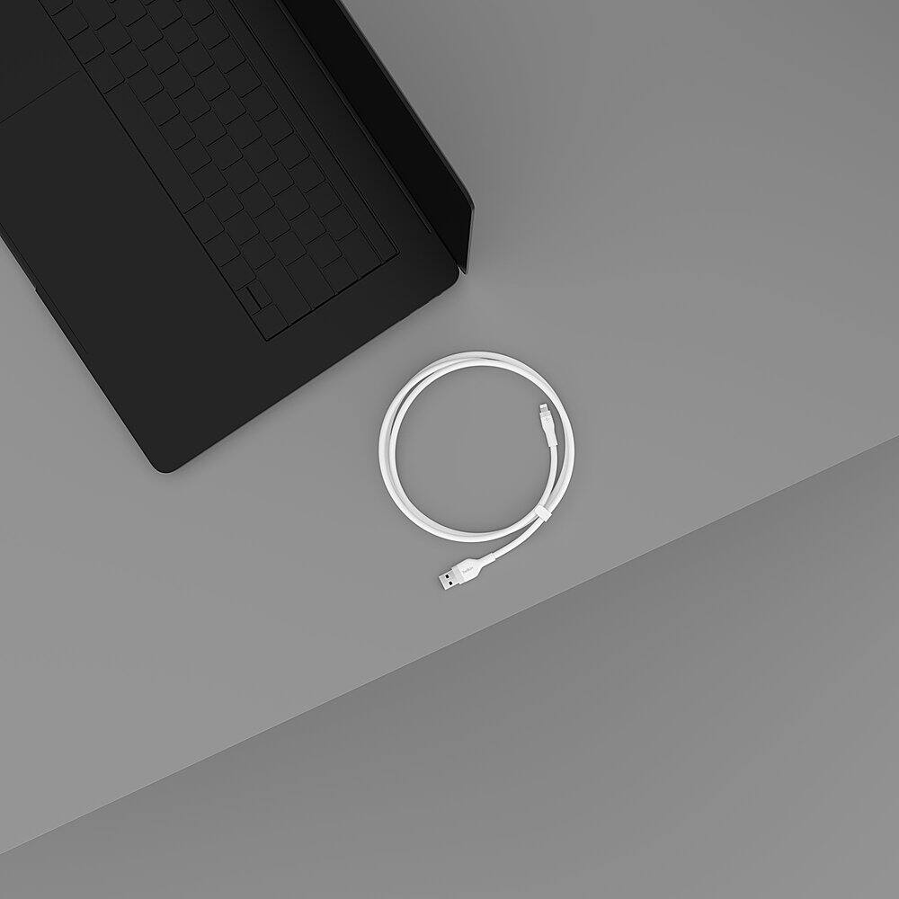 Alt View 15. Belkin - BoostCharge Flex Silicone USB-A to Lightning Cable 6.6FT, MFi-Certified Charging Cable for iPhone Series with Cable Clip - White.