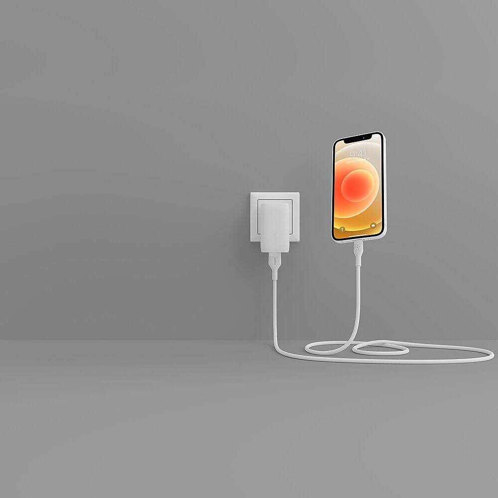 Alt View 17. Belkin - BoostCharge Flex Silicone USB-A to Lightning Cable 6.6FT, MFi-Certified Charging Cable for iPhone Series with Cable Clip - White.