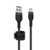 Belkin - BoostCharge Pro Flex Braided USB Type C to A Cable 6.6FT, USB-IF Certified Power Delivery for iPhone 15 and Samsung - Black