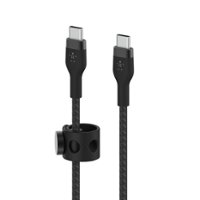 Belkin - BoostCharge Pro Flex Braided USB Type C to C Cable 6.6FT, USB-IF Certified Power Delivery for iPhone 15 and Samsung - Black - Front_Zoom