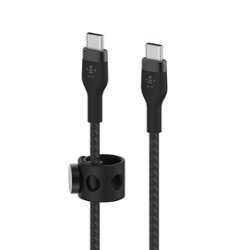 Belkin - BOOSTCHARGE PRO Flex 6.6ft Braided Silicone USB-C to USB-C Cable - Black - Front_Zoom