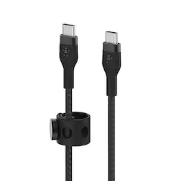 Belkin - BOOST↑CHARGE Pro Flex Braided USB Type C to C Cable 6.6ft for iPhone, Samsung, Google, iPad, Nintendo Switch 2 & More - Black