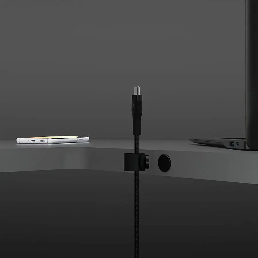 Alt View 15. Belkin - BoostCharge Pro Flex Braided USB Type C to C Cable 6.6FT, USB-IF Certified Power Delivery for iPhone 15 and Samsung - Black.