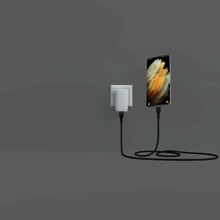 Alt View 17. Belkin - BoostCharge Pro Flex Braided USB Type C to C Cable 6.6FT, USB-IF Certified Power Delivery for iPhone 15 and Samsung - Black.