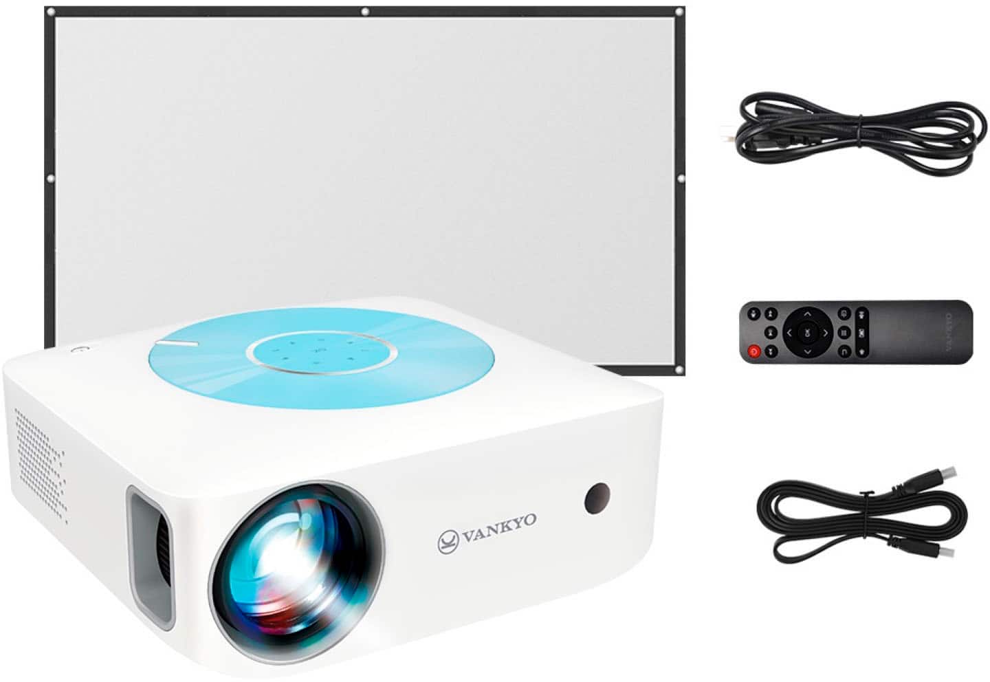 Alt View 15. Vankyo - Leisure E30TBS Native 1080P Wireless Single LCD Projector, Screen Included - White/Blue.