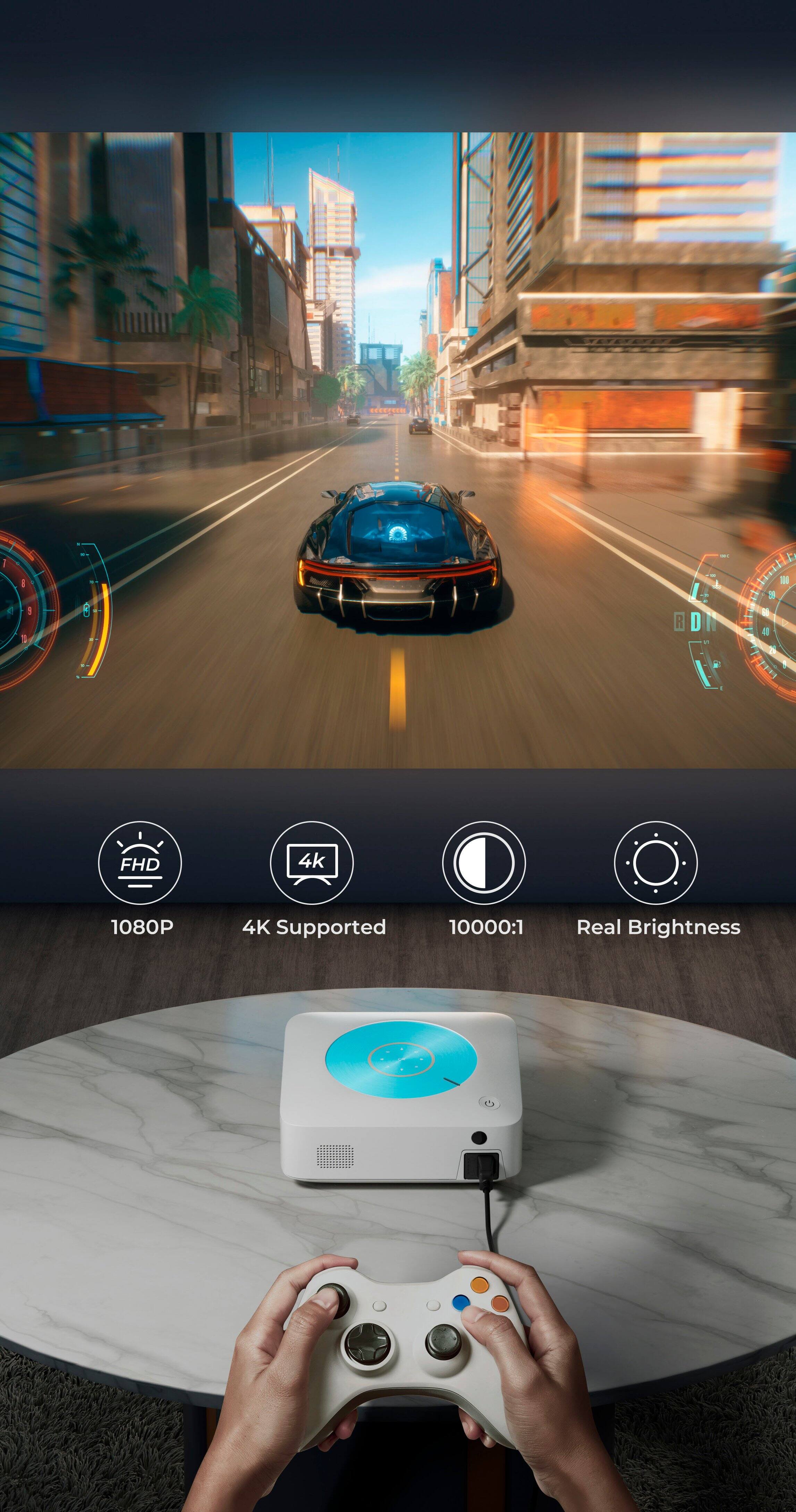 Alt View 17. Vankyo - Leisure E30TBS Native 1080P Wireless Single LCD Projector, Screen Included - White/Blue.