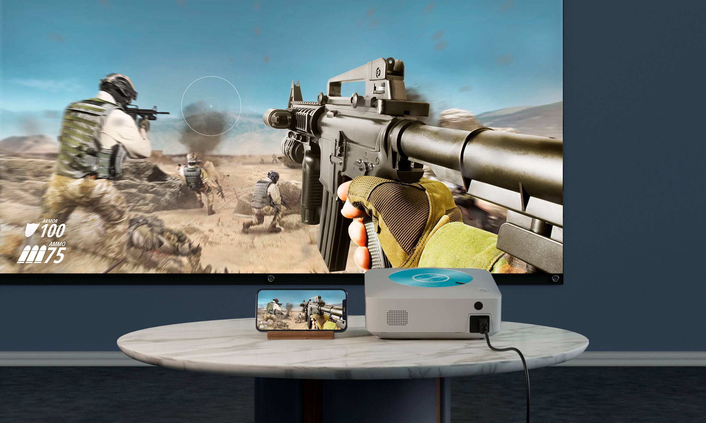 Alt View 18. Vankyo - Leisure E30TBS Native 1080P Wireless Single LCD Projector, Screen Included - White/Blue.