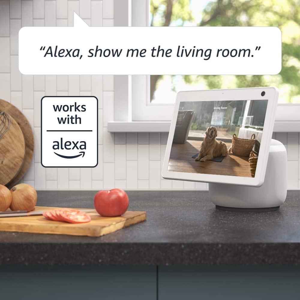 "Alexa, show me the living room." works with Amazon Echo.