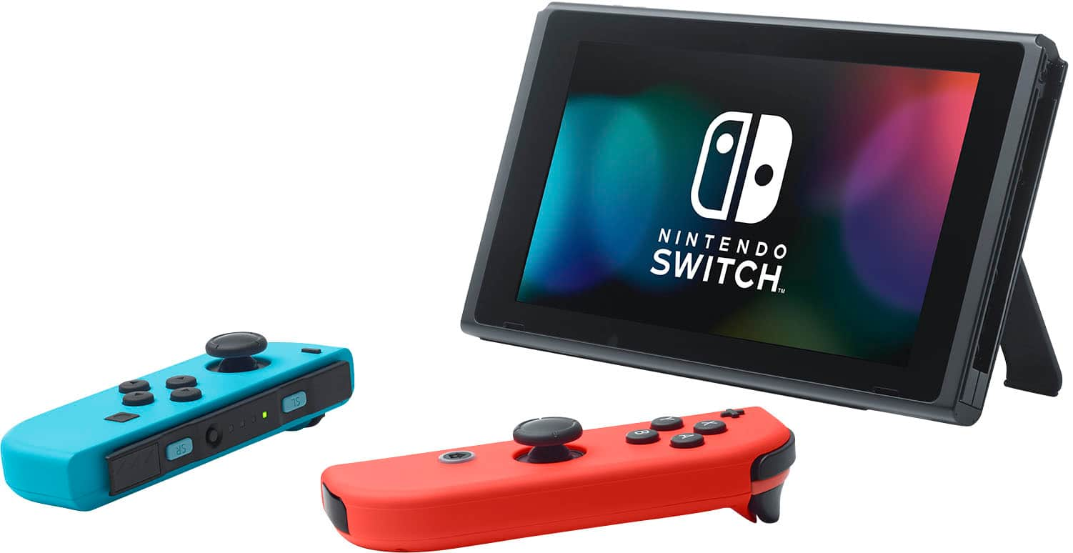 Nintendo Switch with Neon Blue and Neon Red Joy‑Con Multi 