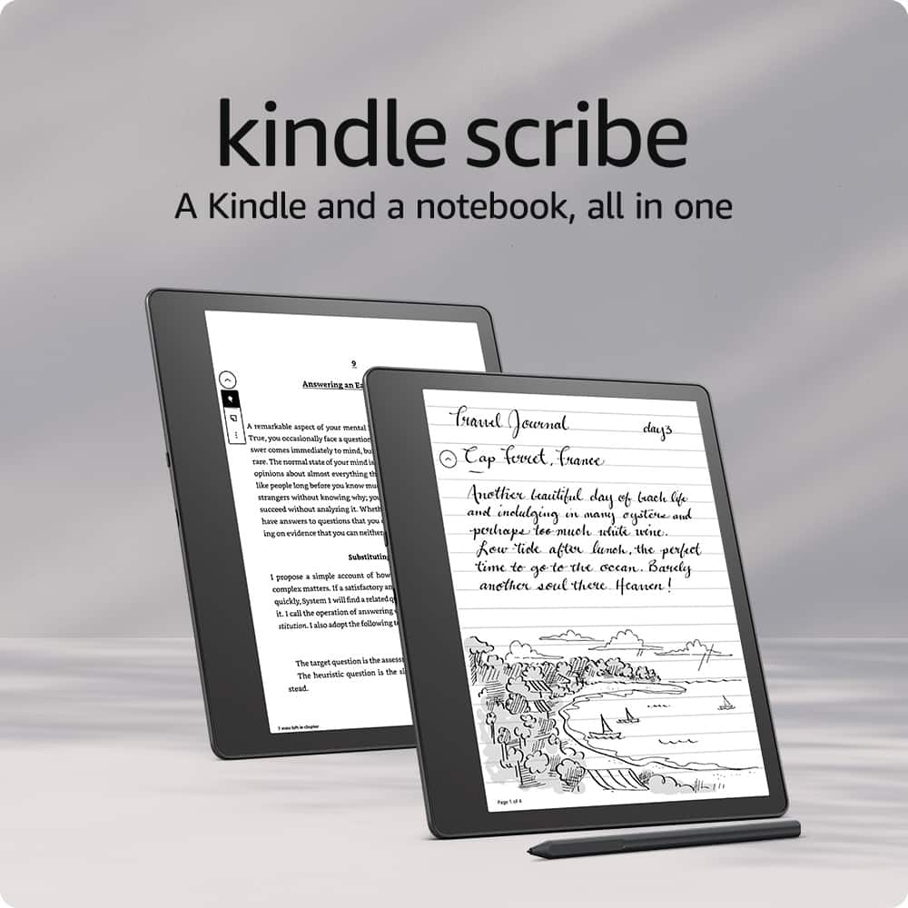 Kindle Scribe: A Kindle and a notebook, all in one
Kindle Scribe is an innovative and remarkable tool that allows you to combine the power of a Kindle and a notebook all in one. This remarkable device enables you to take notes, jot down ideas, and express your thoughts in a more organized and efficient manner.
With Kindle Scribe, you can easily create and edit documents, annotate PDFs, and even draw or sketch with precision. The device is equipped with a stylus that enables you to write and draw on the screen with ease, making it an ideal tool for students, professionals, and creative individuals.
One of the key features of Kindle Scribe is its ability to convert your handwritten notes into text, making it easier to search, edit, and share your notes. This feature is particularly useful for students who need to take notes during lectures or for professionals who want to keep track of their ideas and thoughts.
Kindle Scribe also offers a range of customizable options, including font styles, colors, and line thickness, allowing you to personalize your notes and documents. Additionally, the device is compatible with a range of file formats, including PDF, Word, and Excel, making it a versatile tool for various tasks.
In conclusion, Kindle Scribe is a powerful and versatile device that combines the functionality of a Kindle and a notebook, providing users with a convenient and efficient way to take notes, annotate documents, and express their thoughts and ideas.