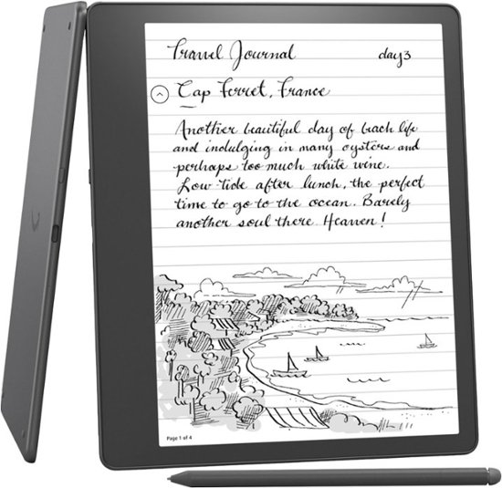 Front Zoom. Amazon - Kindle Scribe Digital Notebook- Premium Pen - 2022 - Gray.