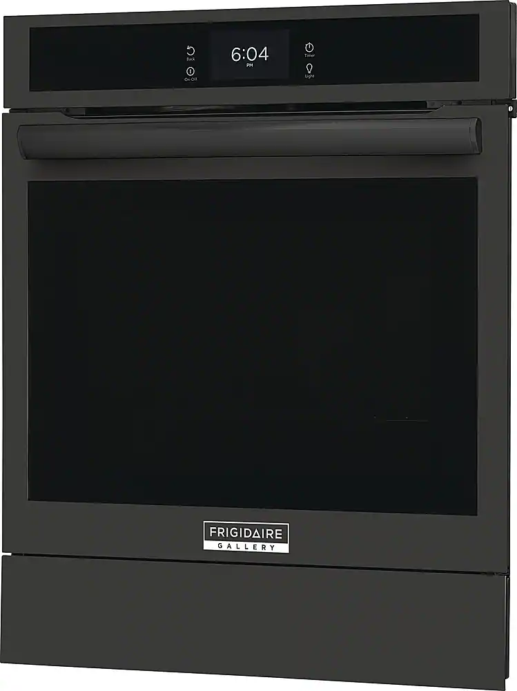 Angle. Frigidaire - Gallery 24" Built-In Single Electric Wall Oven with Air Fry - Black.