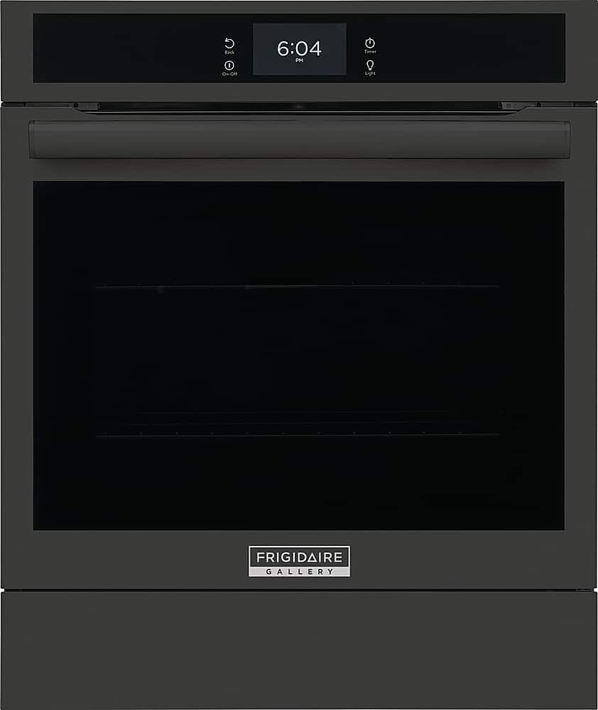 Frigidaire - Gallery 24" Built-In Single Electric Wall Oven with Air Fry - Black - Front_Zoom
