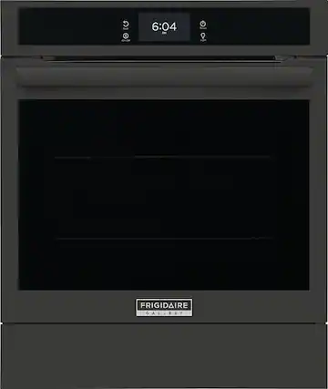 Front. Frigidaire - Gallery 24" Built-In Single Electric Wall Oven with Air Fry - Black.