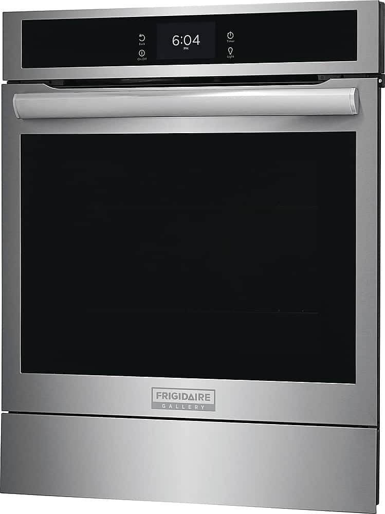 Angle. Frigidaire - Gallery 24" Built-In Single Electric Wall Oven with Air Fry - Stainless Steel.