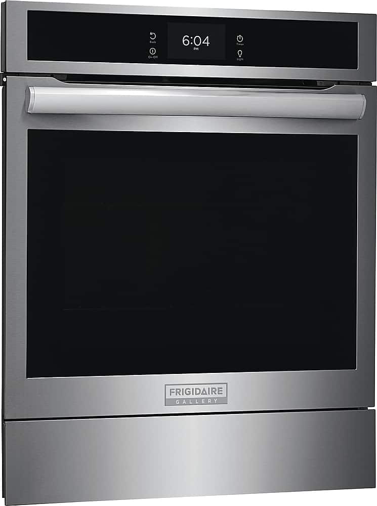 Left. Frigidaire - Gallery 24" Built-In Single Electric Wall Oven with Air Fry - Stainless Steel.