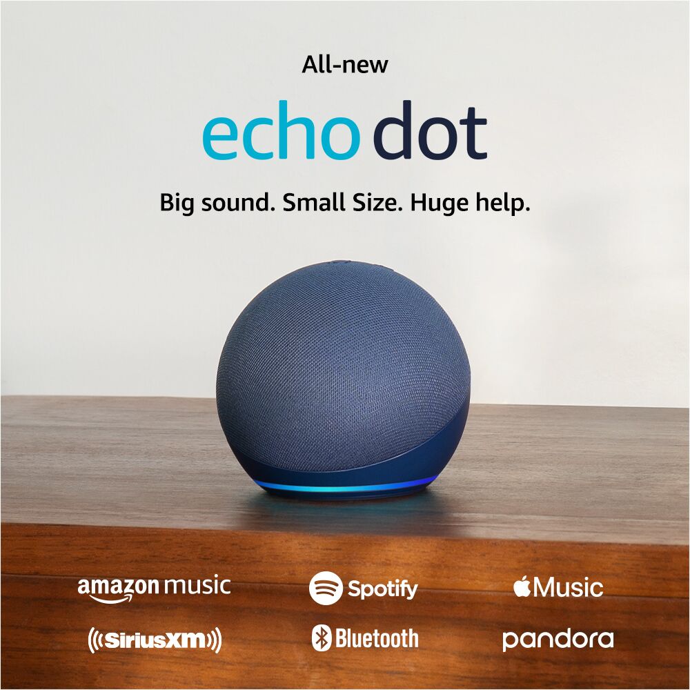 Echo Dot 4th Gen with clock  Smart speaker with powerful bass