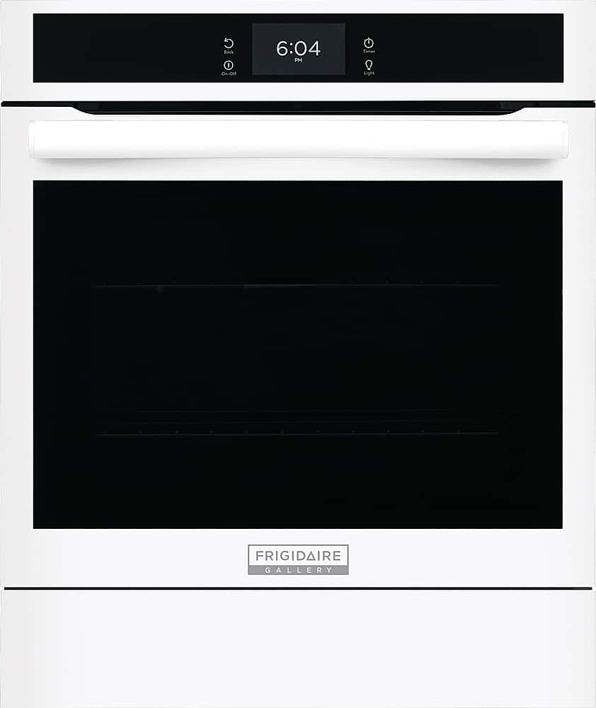 Frigidaire - Gallery 24" Built-In Single Electric Wall Oven with Air Fry - White - Front_Zoom