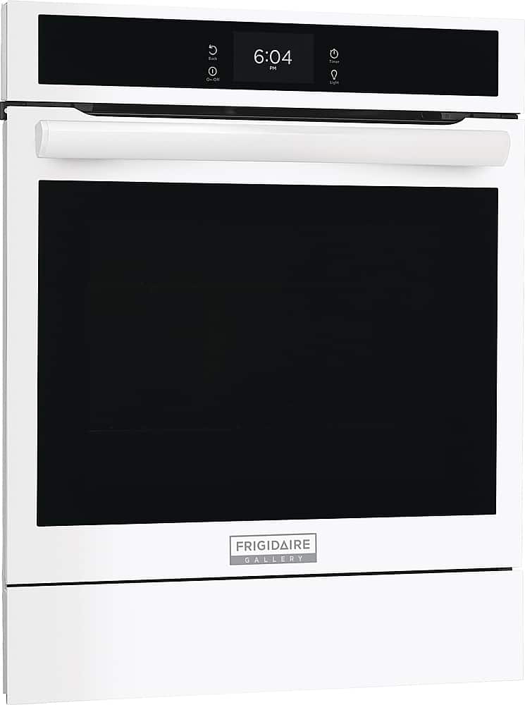 Left. Frigidaire - Gallery 24" Built-In Single Electric Wall Oven with Air Fry - White.