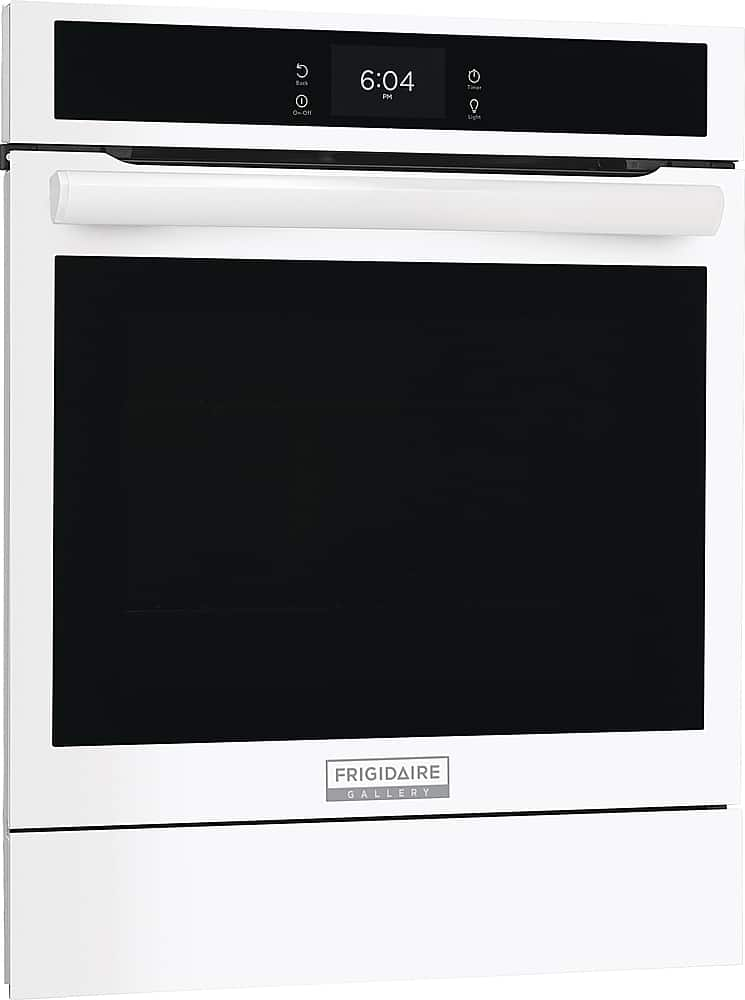 Left View: Frigidaire - Gallery 24" Built-In Single Electric Wall Oven with Air Fry - White