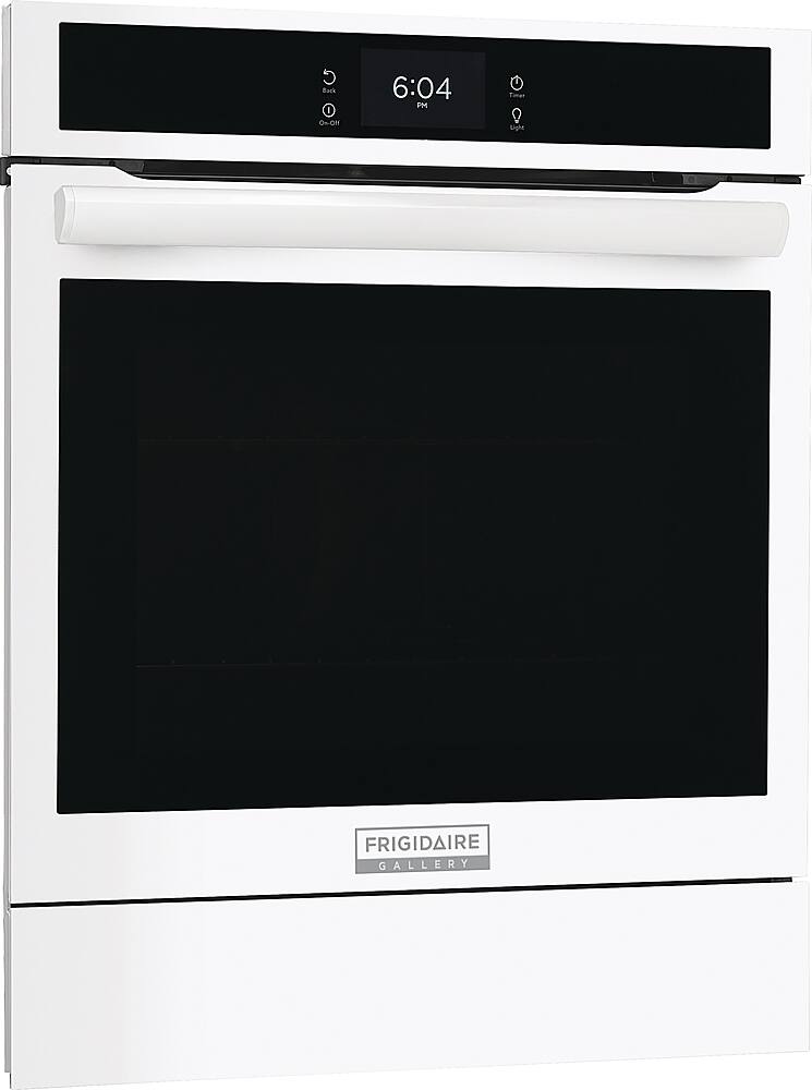 Left. Frigidaire - Gallery 24" Built-In Single Electric Wall Oven with Air Fry - White.