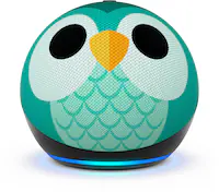 Echo Dot Kids with Alexa (newest model), Designed for kids, w/ parental controls, Includes 1 Year of Amazon Kids+ - Owl - Front_Zoom